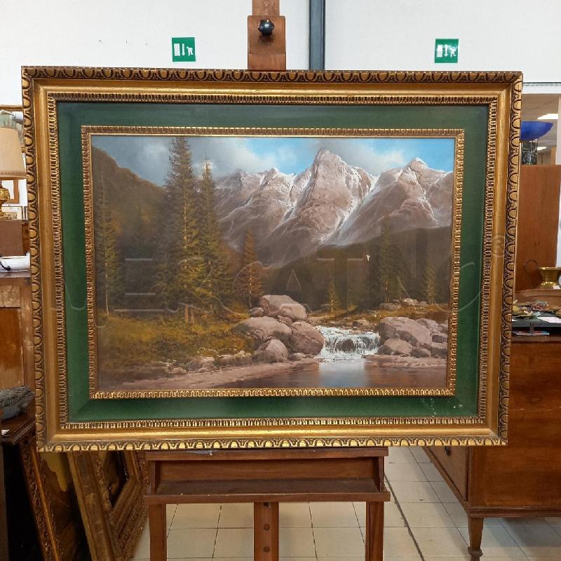 QUADRO PAESAGGIO MONTANO CON CASCATA | Mercatino dell'Usato Bologna 1