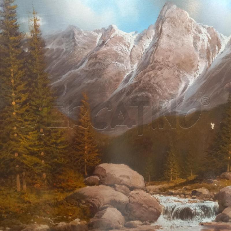 QUADRO PAESAGGIO MONTANO CON CASCATA | Mercatino dell'Usato Bologna 4