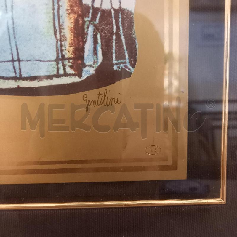 QUADRO SERIGRAFIA  SU LASTRA DI OTTONE  | Mercatino dell'Usato Bologna 2