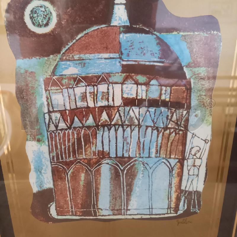 QUADRO SERIGRAFIA  SU LASTRA DI OTTONE  | Mercatino dell'Usato Bologna 3