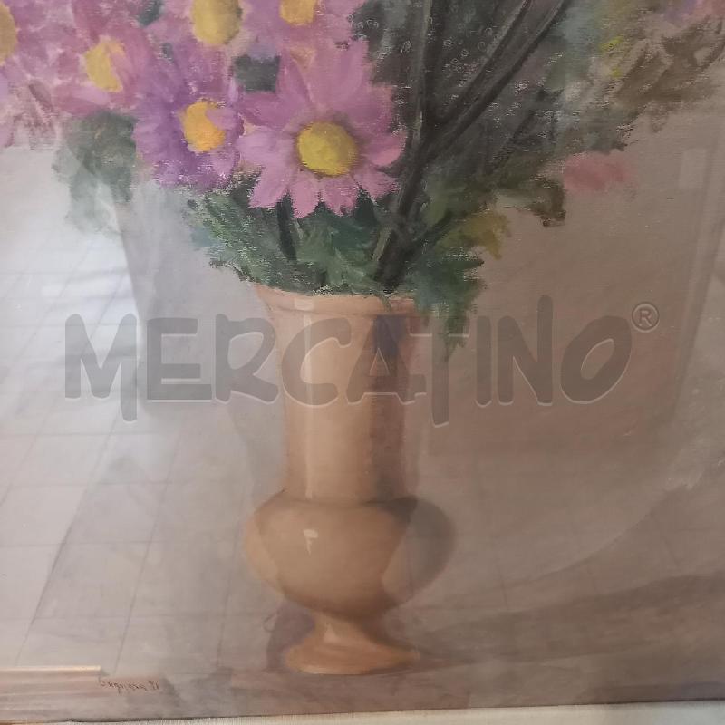 QUADRO VASO CON MARGHERITE VIOLA ACRILICO SU FAESITE  | Mercatino dell'Usato Bologna 4