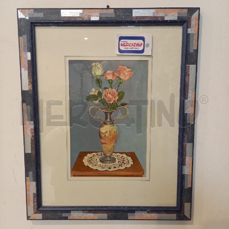 QUADRO VASO CON ROSE CON CENTRINO | Mercatino dell'Usato Bologna 1