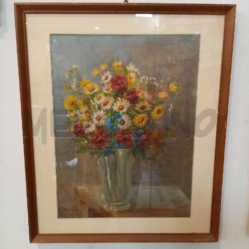 QUADRO VASO MARGHERITE FIORI ROSSI | Mercatino dell'Usato Bologna 1