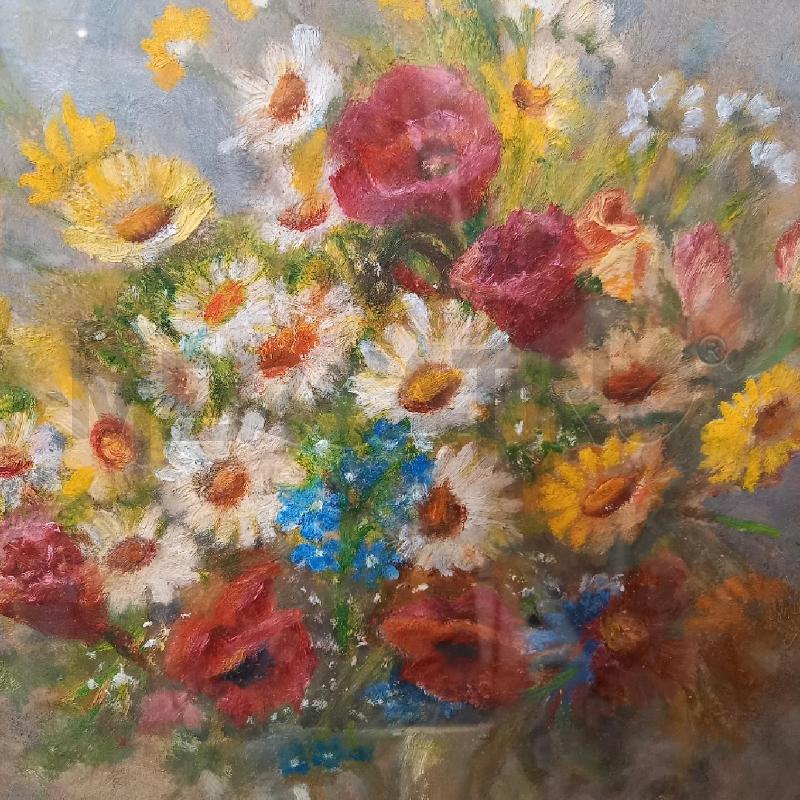 QUADRO VASO MARGHERITE FIORI ROSSI | Mercatino dell'Usato Bologna 4
