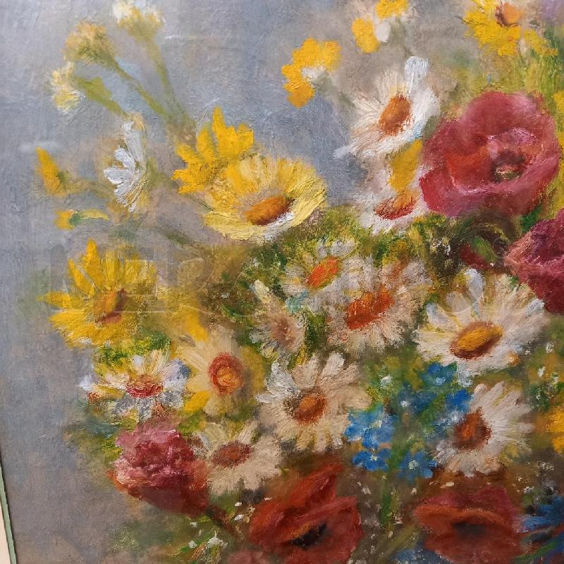 QUADRO VASO MARGHERITE FIORI ROSSI | Mercatino dell'Usato Bologna 5