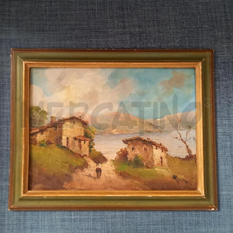 QUADRO VEDEUTA CON LAGO E CASOLARI | Mercatino dell'Usato Bologna 1