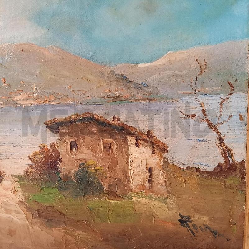 QUADRO VEDEUTA CON LAGO E CASOLARI | Mercatino dell'Usato Bologna 2
