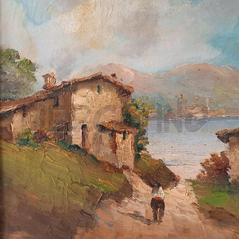 QUADRO VEDEUTA CON LAGO E CASOLARI | Mercatino dell'Usato Bologna 3