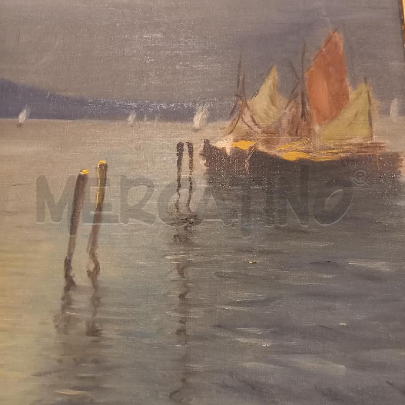 QUADRO VEDUTA CON BARCHE E PESCATORI | Mercatino dell'Usato Bologna 3