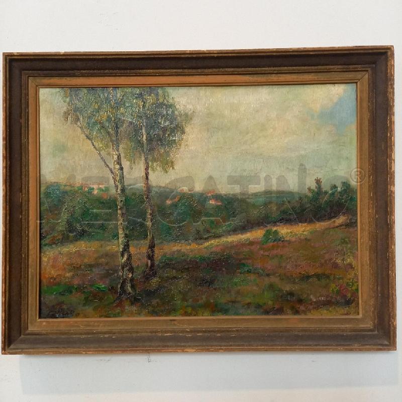 QUADRO VEDUTA CON DUE ALBERI  | Mercatino dell'Usato Bologna 1