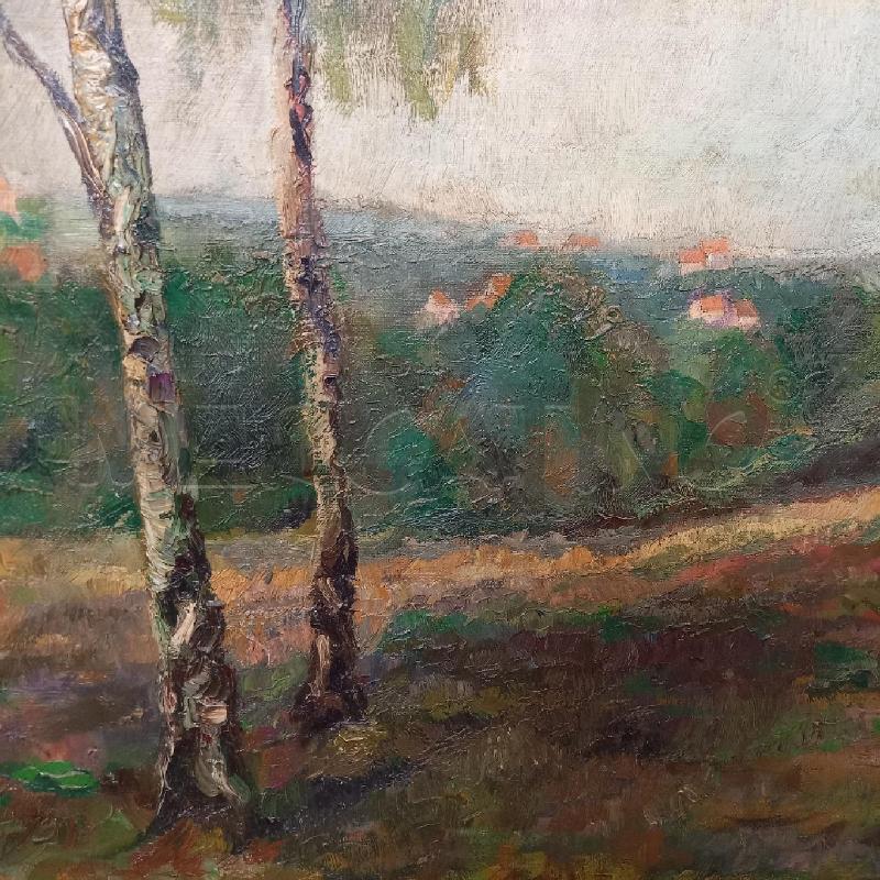 QUADRO VEDUTA CON DUE ALBERI  | Mercatino dell'Usato Bologna 3