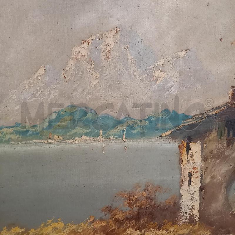 QUADRO VEDUTA CON LAGO E CASOLARE  | Mercatino dell'Usato Bologna 4