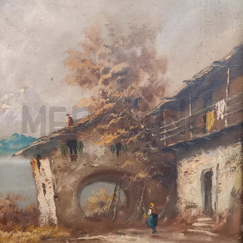 QUADRO VEDUTA CON LAGO E CASOLARE  | Mercatino dell'Usato Bologna 5