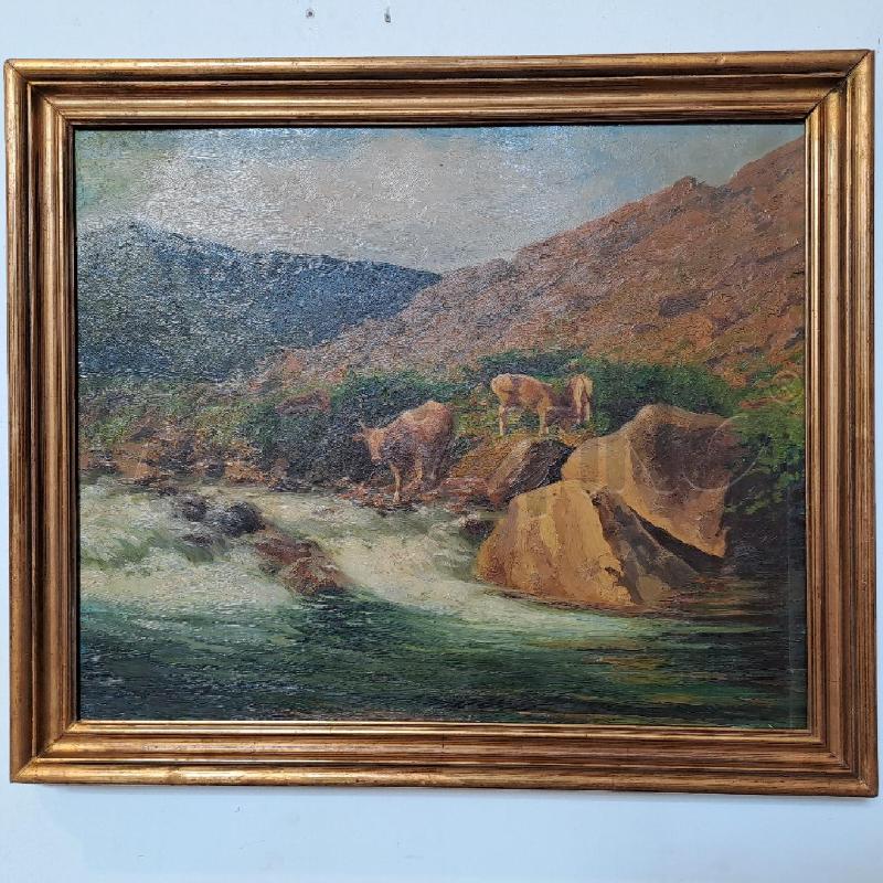 QUADRO VEDUTA CON MUCCHE | Mercatino dell'Usato Bologna 1