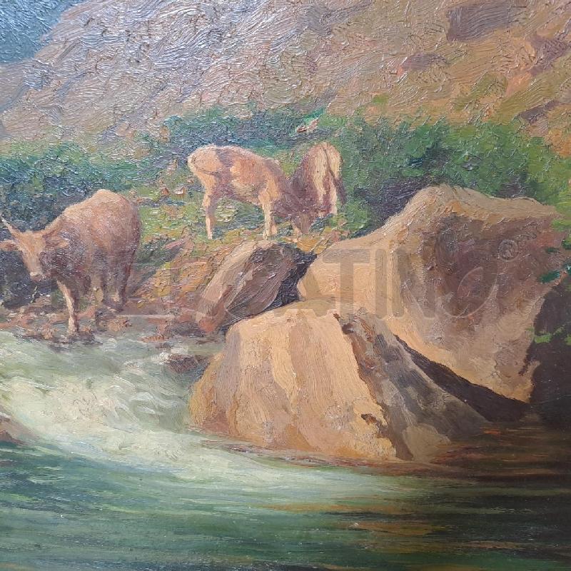 QUADRO VEDUTA CON MUCCHE | Mercatino dell'Usato Bologna 2