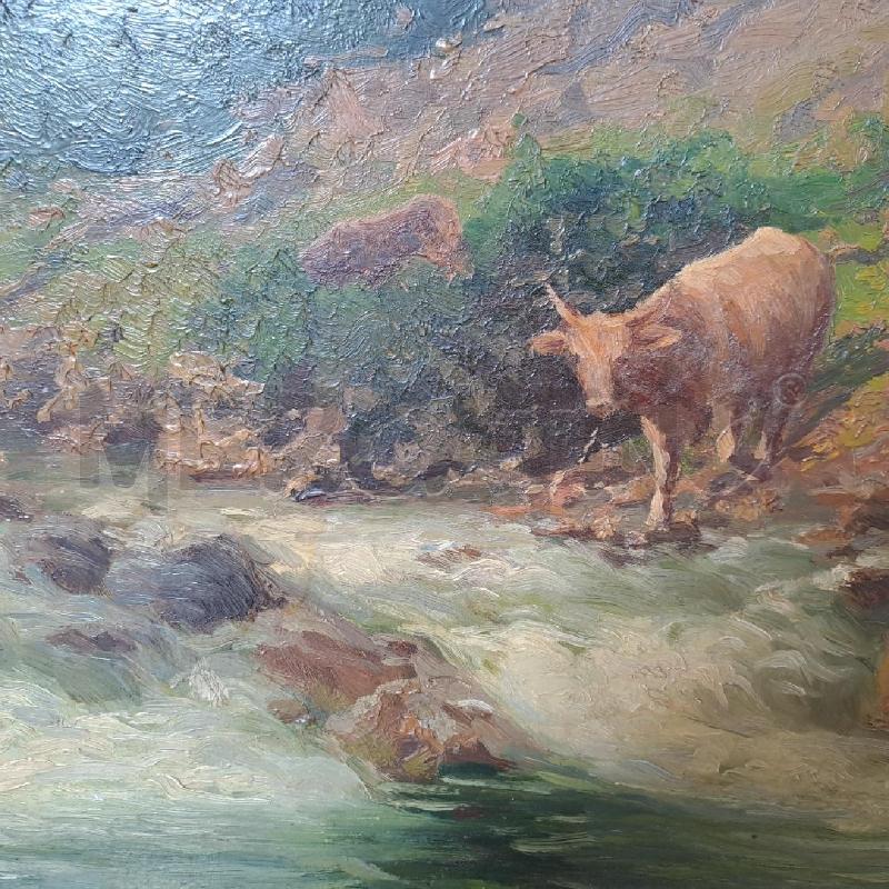 QUADRO VEDUTA CON MUCCHE | Mercatino dell'Usato Bologna 3