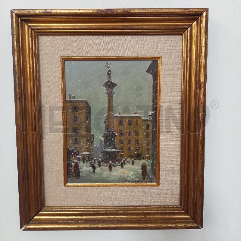 QUADRO VEDUTA CON PIAZZETTA ANIMATA | Mercatino dell'Usato Bologna 1