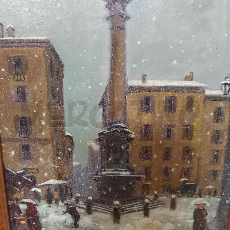 QUADRO VEDUTA CON PIAZZETTA ANIMATA | Mercatino dell'Usato Bologna 3