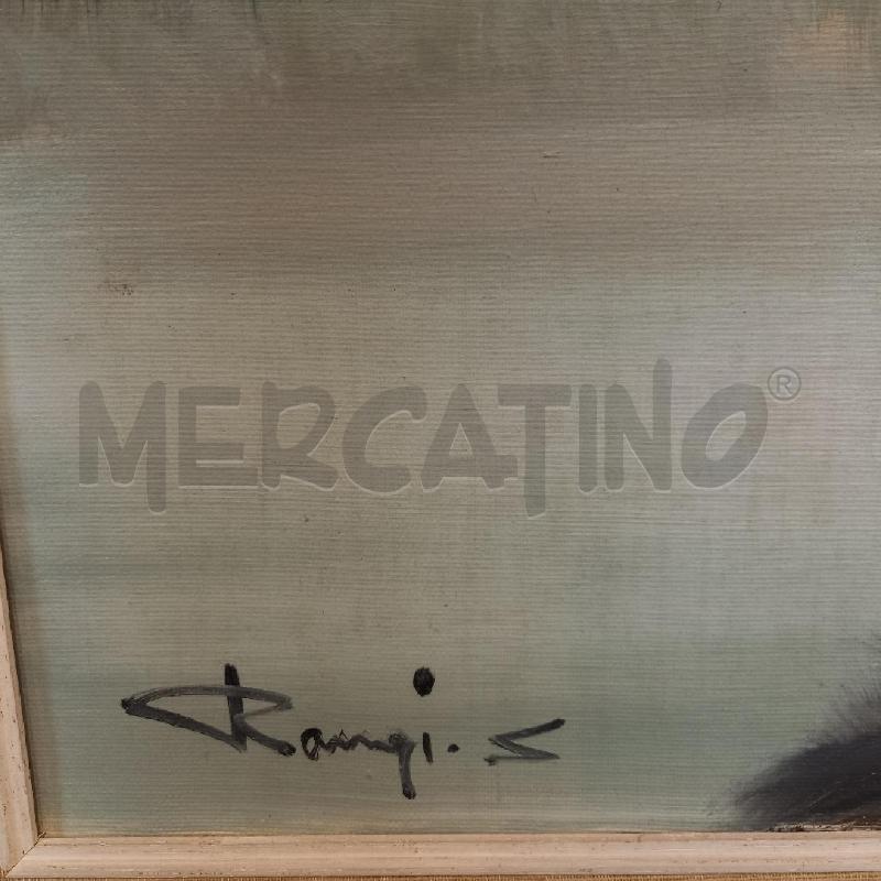 QUADRO VEDUTA LACUSTRE CON BARCA | Mercatino dell'Usato Bologna 2