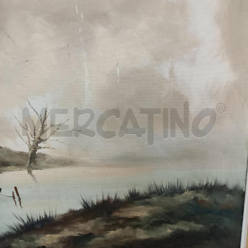 QUADRO VEDUTA LACUSTRE CON BARCA | Mercatino dell'Usato Bologna 4