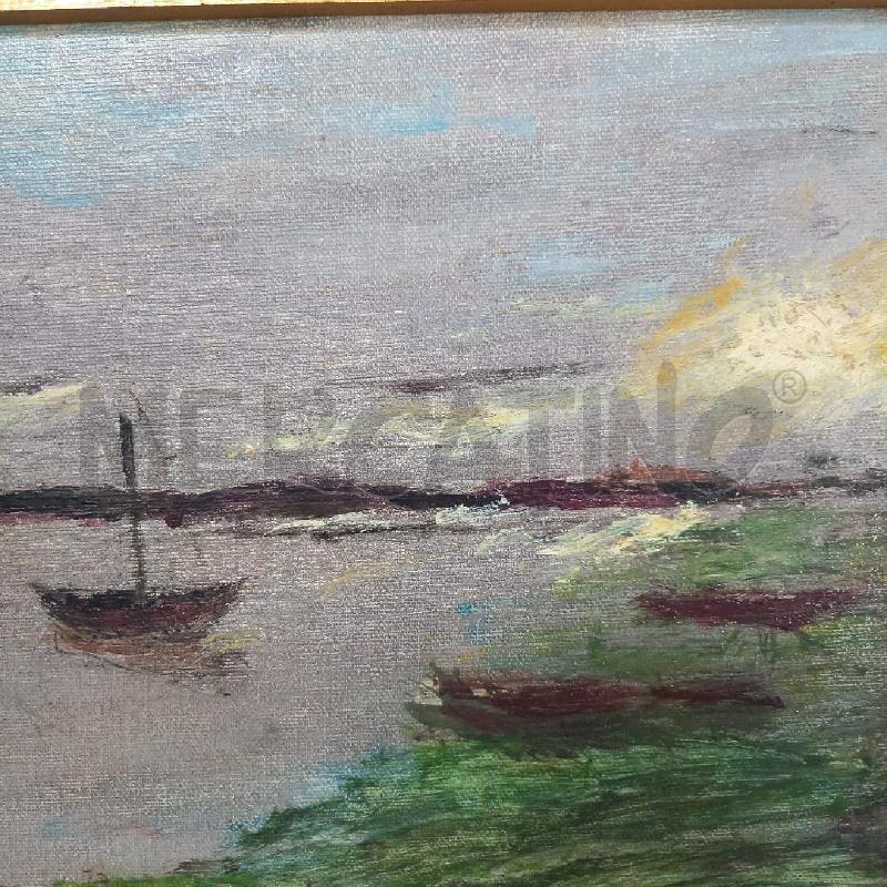QUADRO VEDUTA MARINA CON BARCA | Mercatino dell'Usato Bologna 2