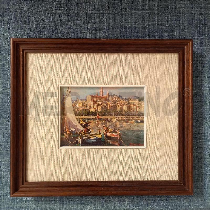 QUADRO VEDUTA MARINA CON PESCATORI | Mercatino dell'Usato Bologna 1