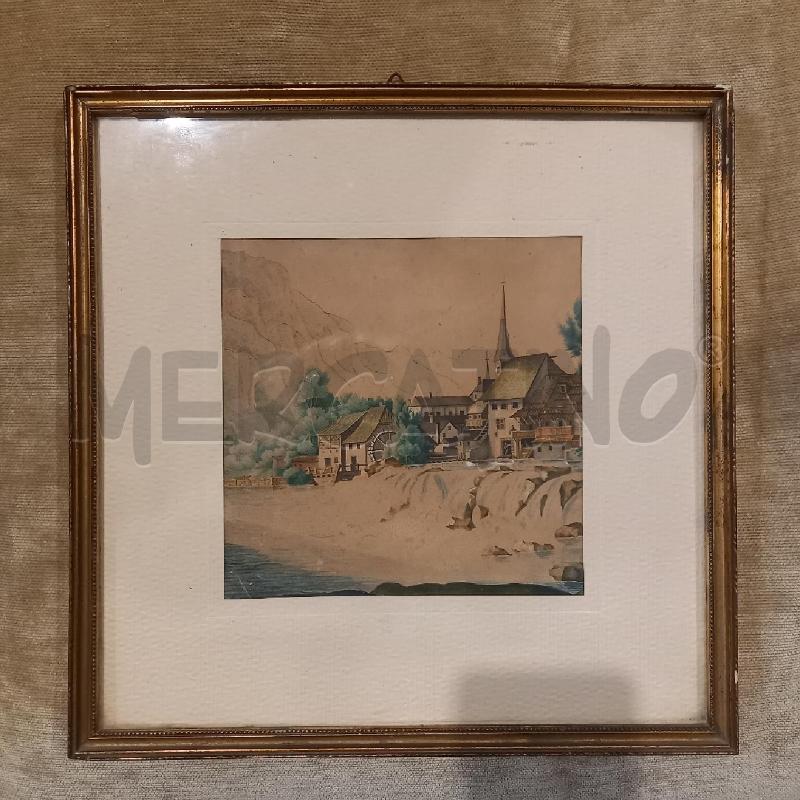 QUADRO VEDUTINA CON MULINO  | Mercatino dell'Usato Bologna 1