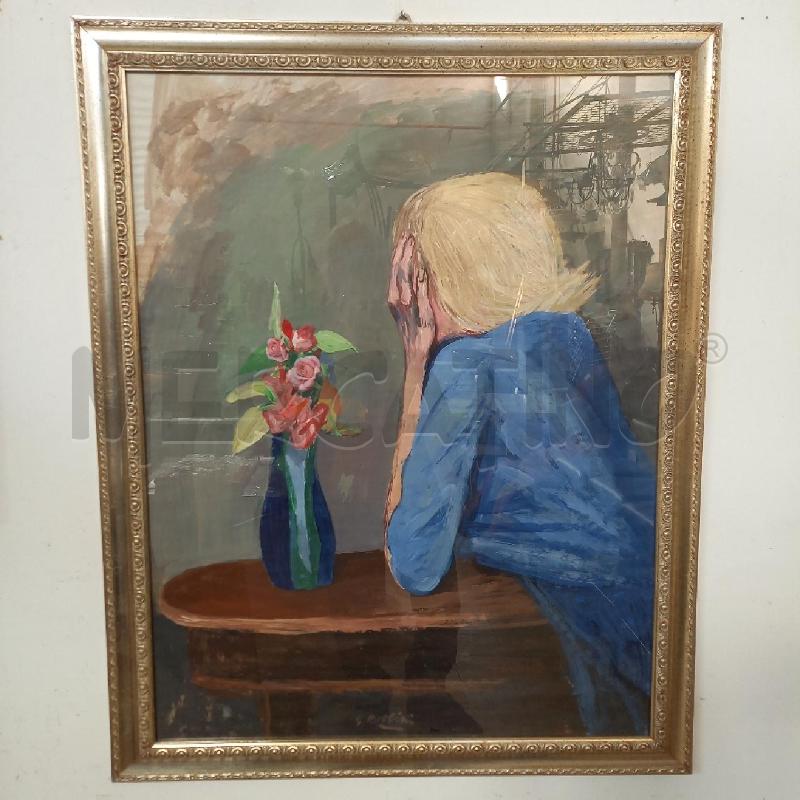 QUADRO  G. RUFFINI FIGURA FEMMINILE CON VASO | Mercatino dell'Usato Bologna 1