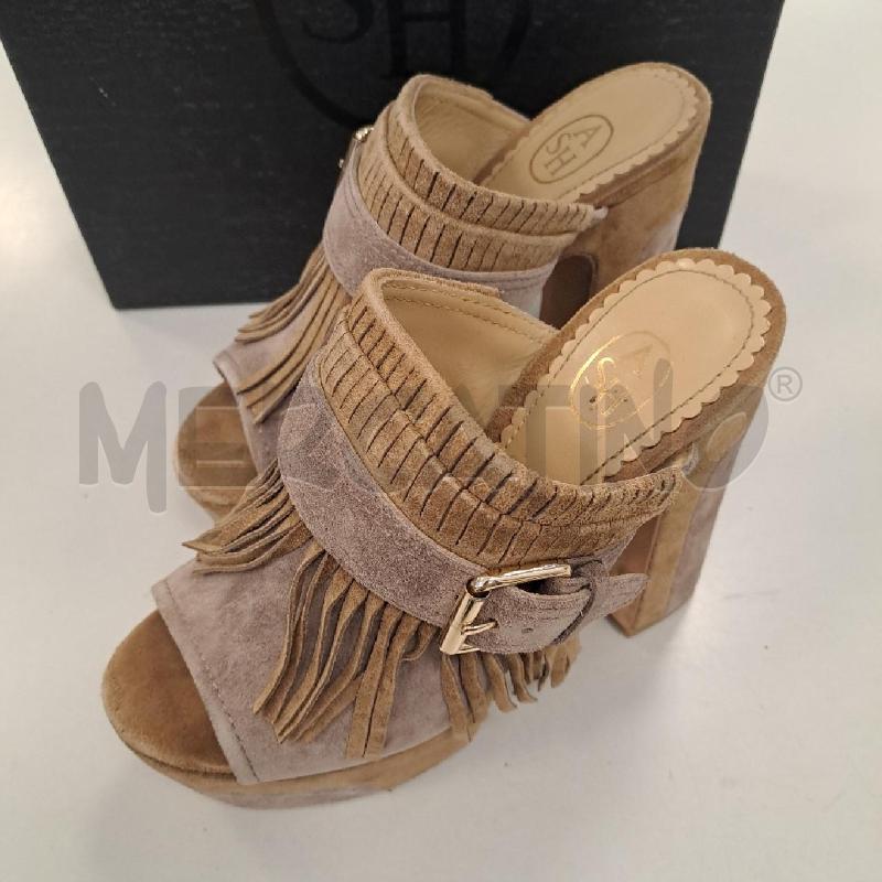 SABOT ASH SUEDE BEIGE E NOCCIOLA FRANGE | Mercatino dell'Usato Bologna 2