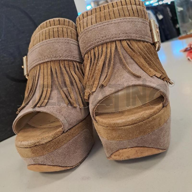 SABOT ASH SUEDE BEIGE E NOCCIOLA FRANGE | Mercatino dell'Usato Bologna 4