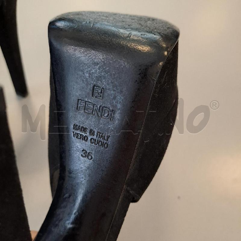 SANDALI DONNA FENDI NERO SUEDE PLATEAU | Mercatino dell'Usato Bologna 3