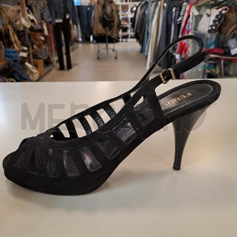 SANDALI DONNA FENDI SUEDE NERI | Mercatino dell'Usato Bologna 2