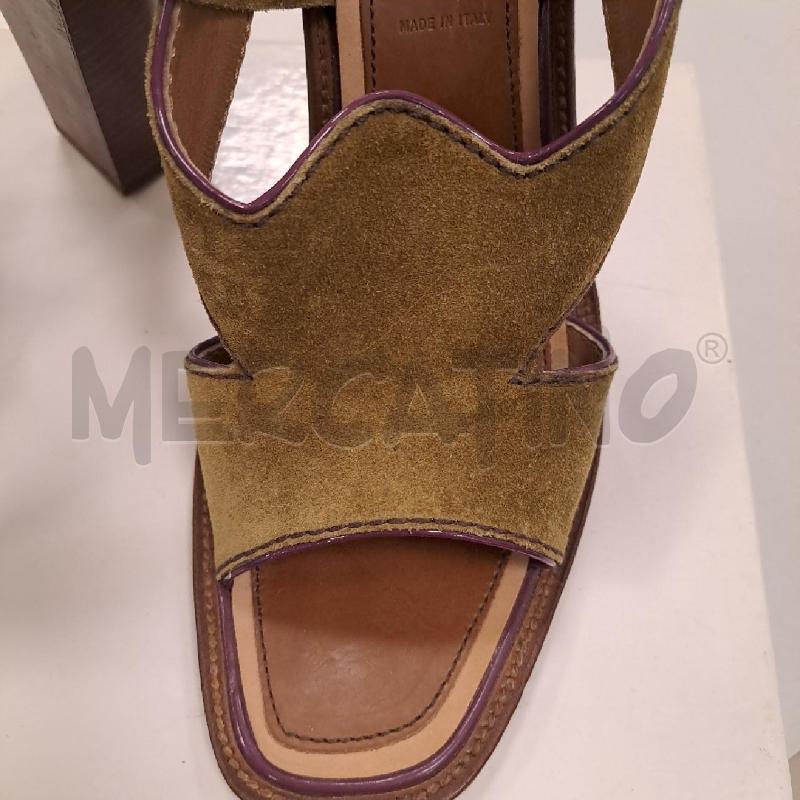 SANDALI DONNA PRADA SUEDE VERDE MUSCHIO BORDINI  PRUGNA | Mercatino dell'Usato Bologna 4