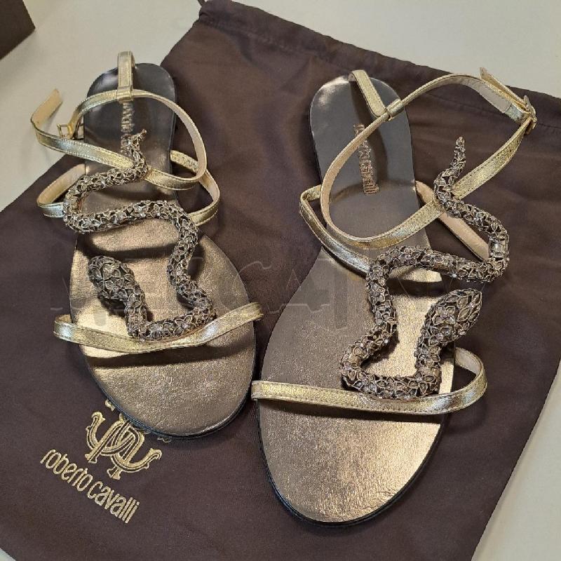 SANDALI DONNA ROBERTO CAVALLI DORATI SERPENTE | Mercatino dell'Usato Bologna 2