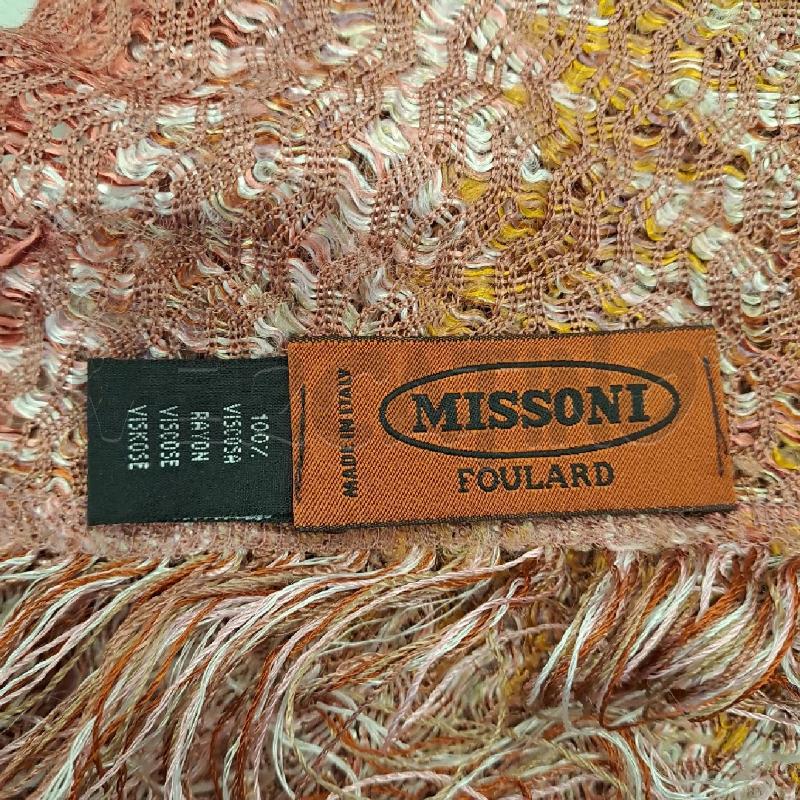 SCIALLE MISSONI TRIANGOLO FRANGE ROSA ANTICO ARAGOSTA GIALLO BIANCO | Mercatino dell'Usato Bologna 2