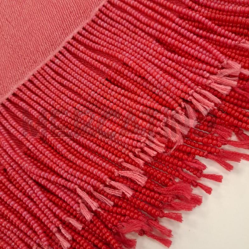 SCIARPA DONNA CARUSO COMO PASHMINA E SETA FRANGE PERLINE | Mercatino dell'Usato Bologna 3