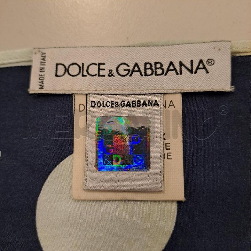 SCIARPA SETA DOLCE&GABBANA BLU GHIACCIO LOGO | Mercatino dell'Usato Bologna 2