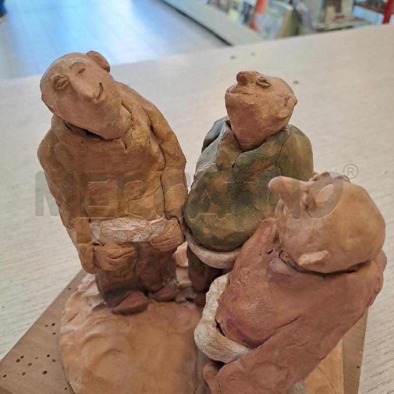 SCULTURA 3 PRESONAGGI F. GHEDINI | Mercatino dell'Usato Bologna 5
