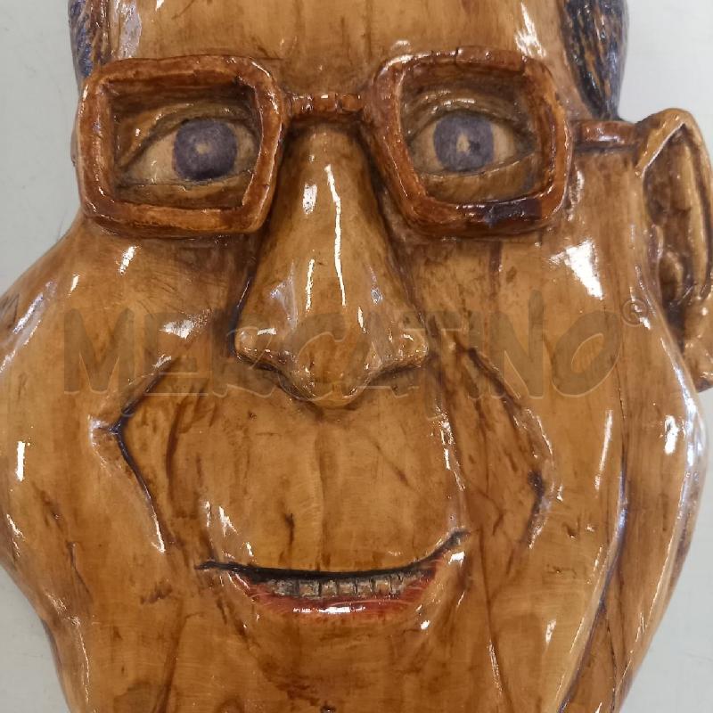 SCULTURA LEGNO VISO DI POLITICO FAMOSO | Mercatino dell'Usato Bologna 5
