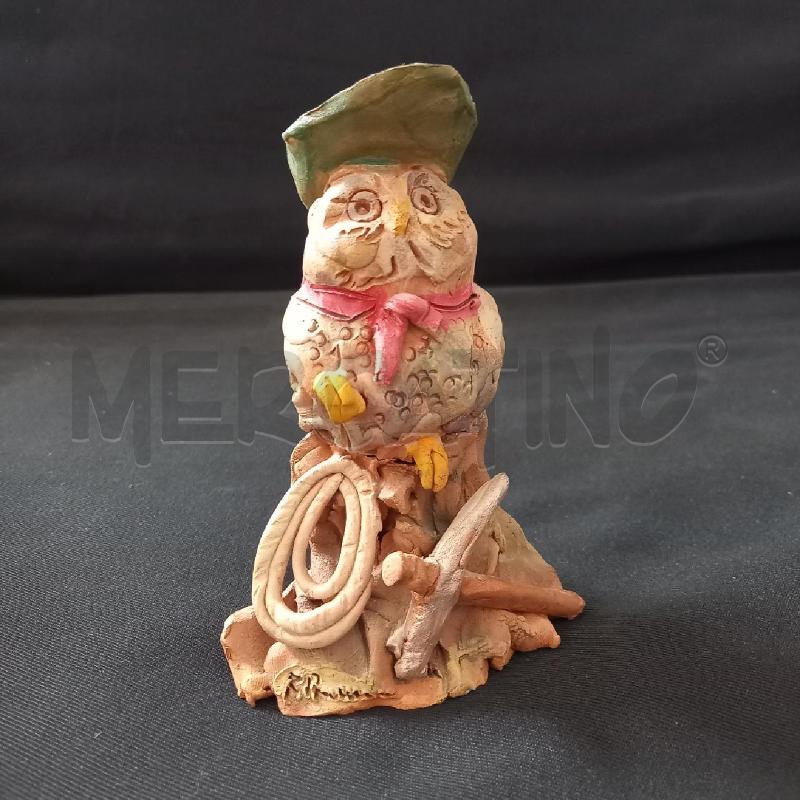 SCULTURA TERRACOTTA GUFO ALPINO BARBATO | Mercatino dell'Usato Bologna 1