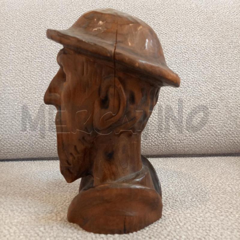 SCULTURA TESTA IN LEGNO DON CHISCIOTTE | Mercatino dell'Usato Bologna 2