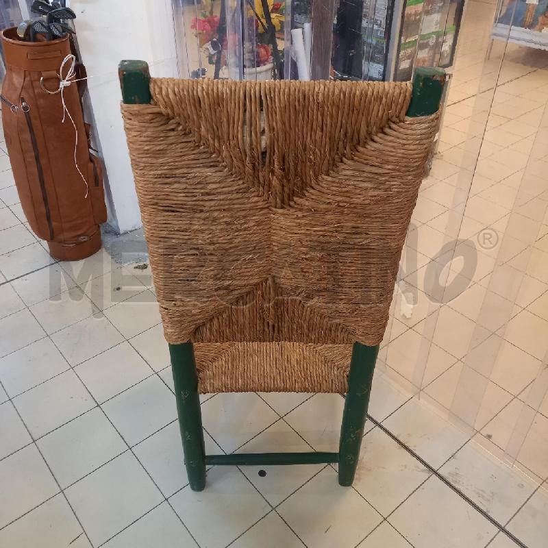 SEDIA BRACCIOLI VECCHIA IMPAGLIATA VERDE | Mercatino dell'Usato Bologna 4