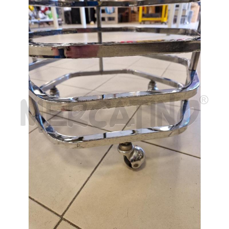 SGABELLO  METALLO CROMATO CON RUOTE | Mercatino dell'Usato Bologna 4