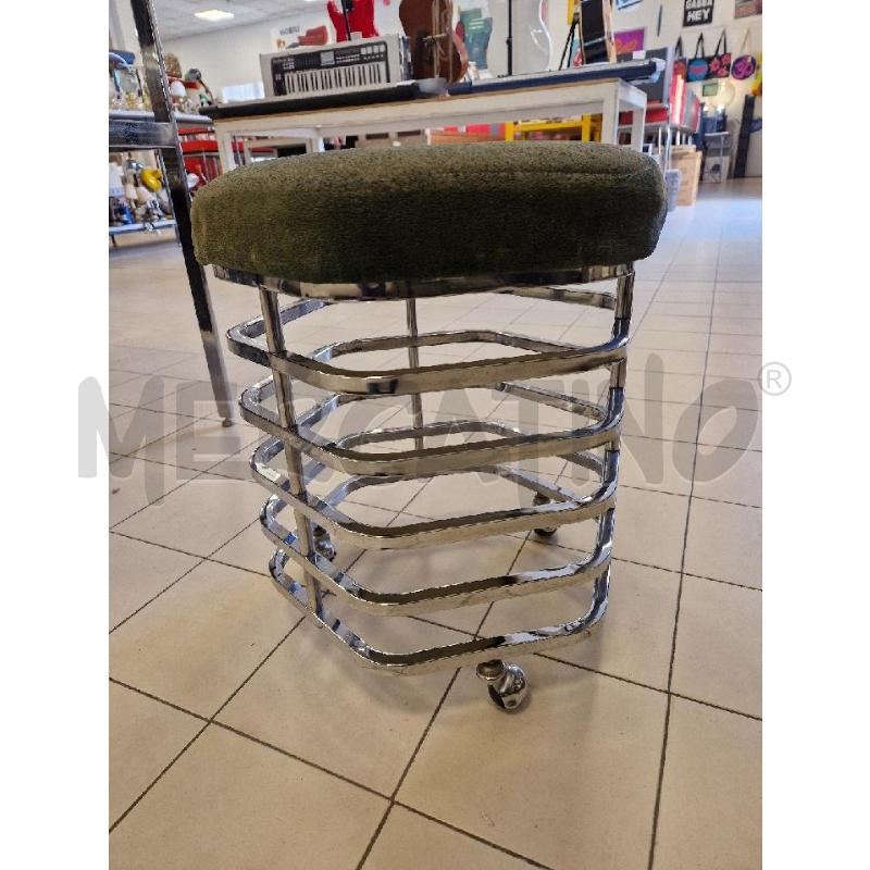 SGABELLO  METALLO CROMATO CON RUOTE | Mercatino dell'Usato Bologna 5