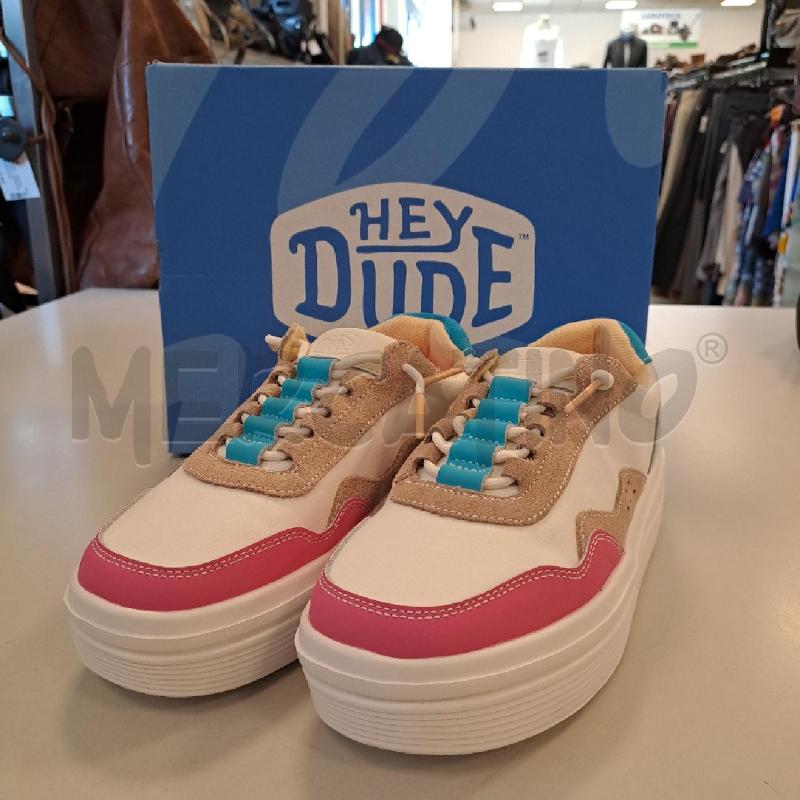 SNEAKERS DONNA HEY DUDE BIANCO AZZURRO FUCSIA  | Mercatino dell'Usato Bologna 1