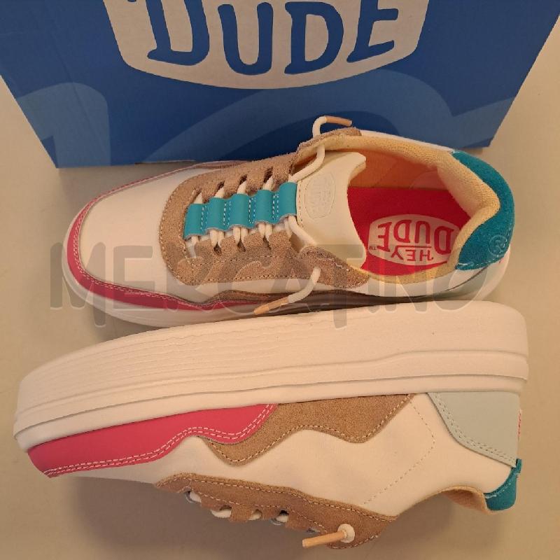 SNEAKERS DONNA HEY DUDE BIANCO AZZURRO FUCSIA  | Mercatino dell'Usato Bologna 4