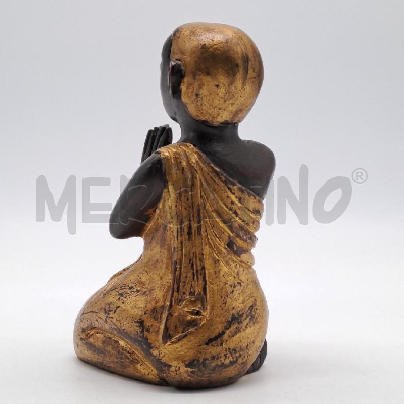STATUINA BUDDAH LEGNO DORATO | Mercatino dell'Usato Bologna 3