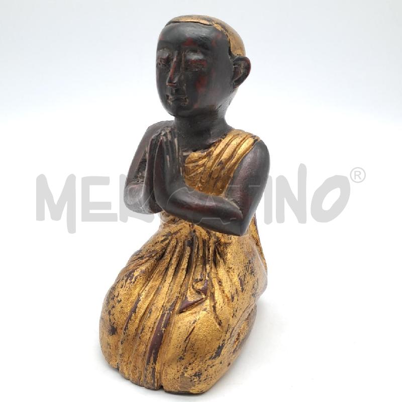 STATUINA BUDDAH LEGNO DORATO | Mercatino dell'Usato Bologna 4