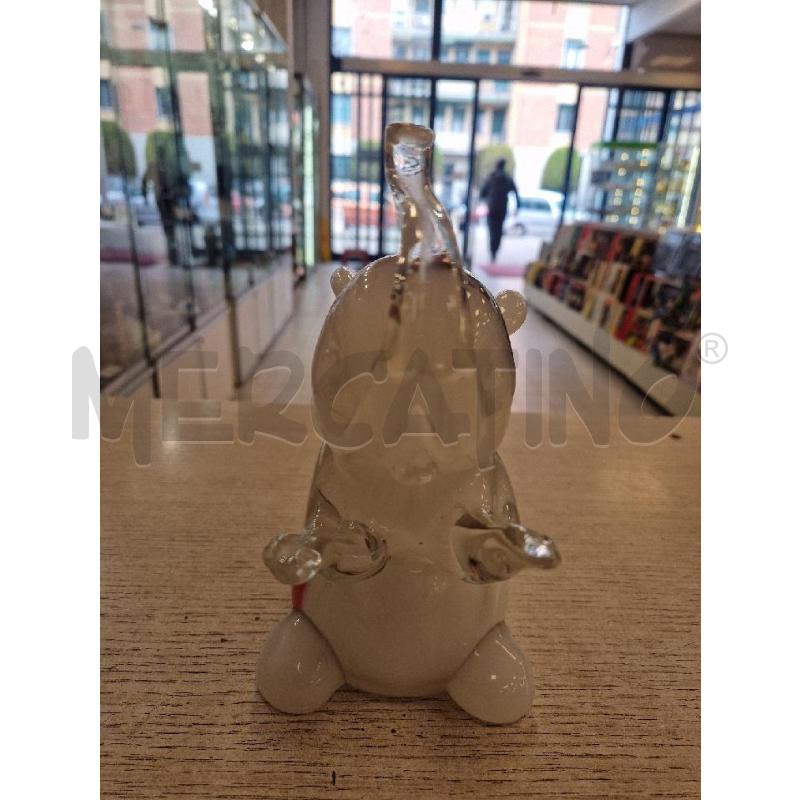STATUINA ELEFANTE  BIANCO MURANO  | Mercatino dell'Usato Bologna 2