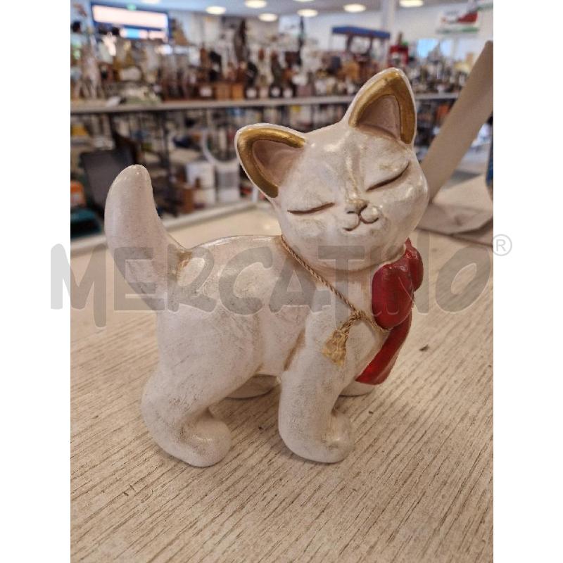 STATUINA GATTO THUN FIOCCO ROSSO | Mercatino dell'Usato Bologna 1